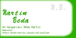 martin beda business card